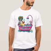 皮肉おもしろいな入浴スケルトダックをオフ Tシャツ (正面)