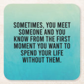 皮肉おもしろいな内向的なユーモアことわざ スクエアペーパーコースター (正面)