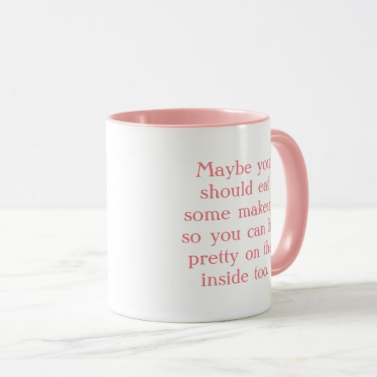 皮肉おもしろいな女の子のことわざピユーモアのあるンク マグカップ (正面右)