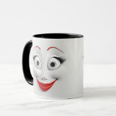 皮肉おもしろいな女性顔ラップ マグカップ (正面左)