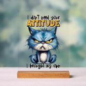 皮肉おもしろいな態度の猫ワードアート アクリルサイン (ニュートラル)