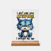 皮肉おもしろいな態度の猫ワードアート アクリルサイン (正面)