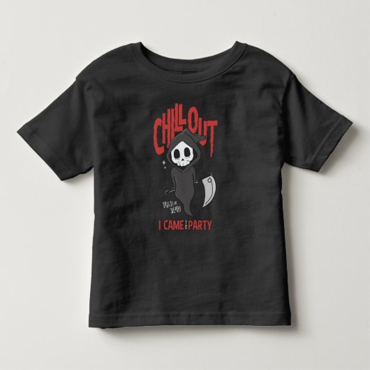皮肉おもしろいな死神ハローウィンパーティの衣装 トドラーTシャツ (正面)