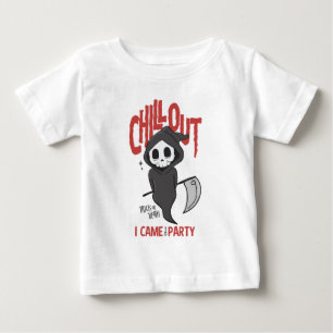 皮肉おもしろいな死神ハローウィンパーティの衣装 ベビーTシャツ