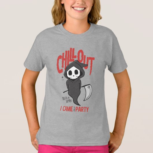 皮肉おもしろいな死神ハローウィンパーティの衣装 Tシャツ (正面)