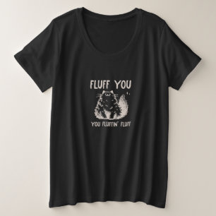皮肉おもしろいな猫 プラスサイズTシャツ