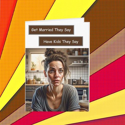 皮肉おもしろいな疲れ果てた主婦ユーモア カード