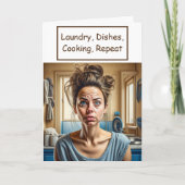 皮肉おもしろいな疲れ果てた主婦 カード (正面)