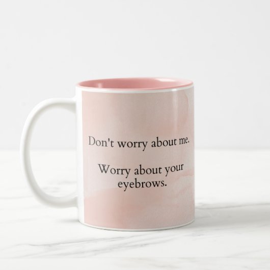 皮肉おもしろいな眉毛マグLOLプレゼント ツートーンマグカップ (左)