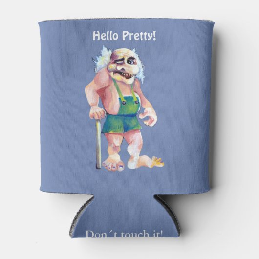 皮肉おもしろいな老男性スカンジナビアのトロール 缶クーラー (正面)