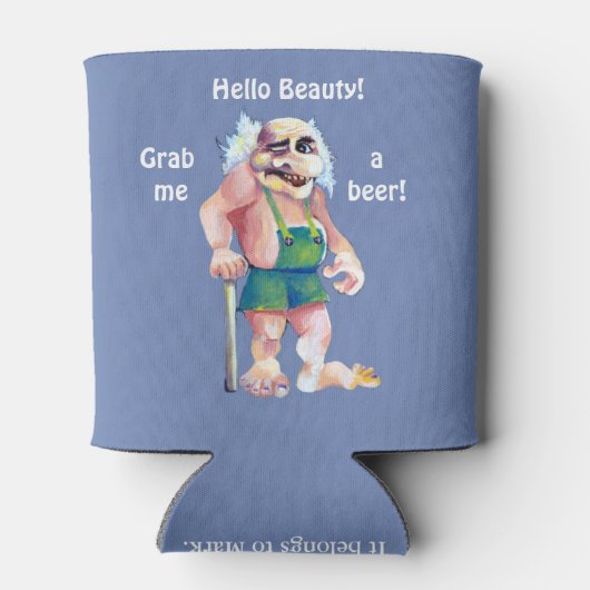 皮肉おもしろいな老男性スカンジナビアのトロール 缶クーラー (裏面)