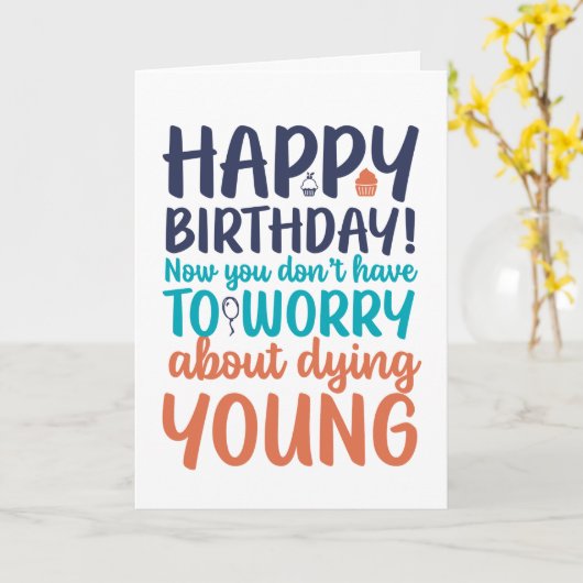 皮肉おもしろいな老齢化誕生日 カード (黄色い花)