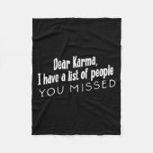 皮肉おもしろいな親愛カルマはYの人々のリストを持っている フリースブランケット (正面)