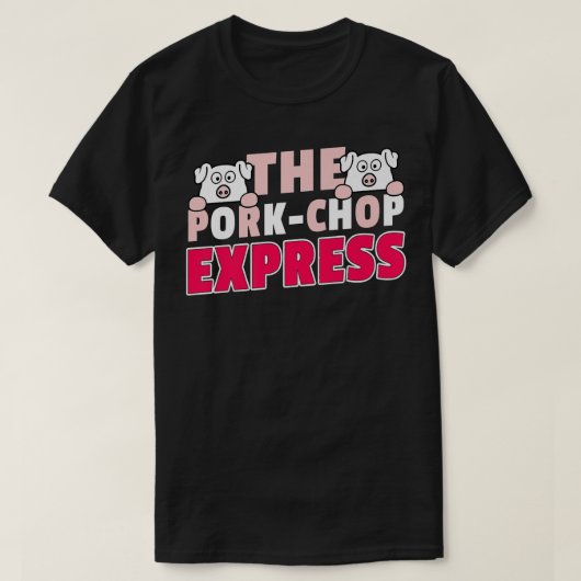 皮肉おもしろいな豚肉チョップピグリンシャツPremi Tシャツ (デザイン正面)