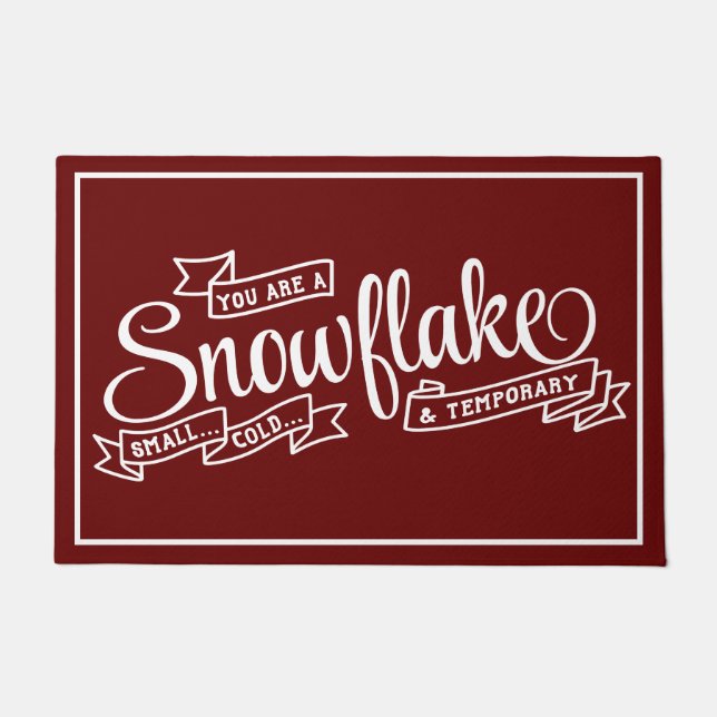 皮肉おもしろいな雪片のミレニアルなユーモア ドアマット (正面)