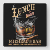 皮肉おもしろいな飲みユーモアヴィンテージ スクエア壁時計 (正面)