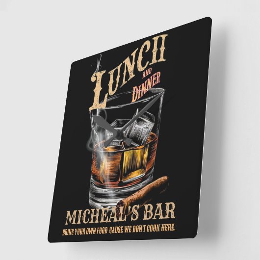 皮肉おもしろいな飲みユーモアヴィンテージ スクエア壁時計 (傾斜)