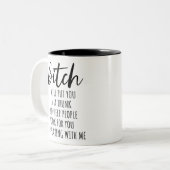 皮肉おもしろいにストップ遊笑う ツートーンマグカップ (正面左)