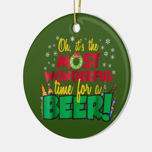 皮肉おもしろいのクリスマスで最も素晴らしい時 セラミックオーナメント (左)