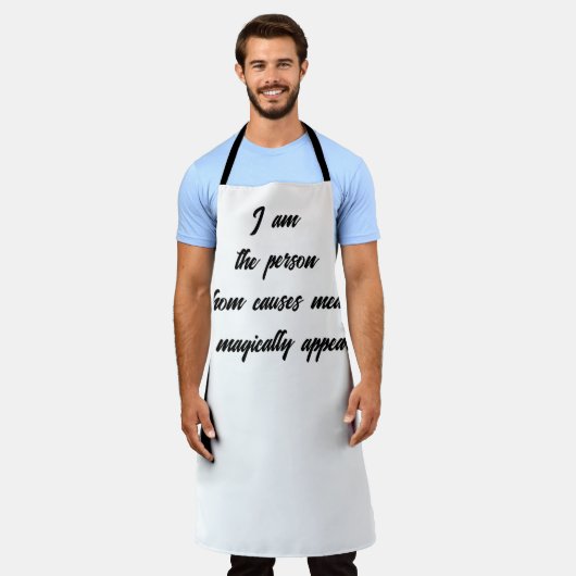 皮肉おもしろいタイポグラフィ引用文キッチンユーモア エプロン (着用した状態)