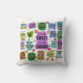 皮肉おもしろいタイポグラフィ クッション (正面)