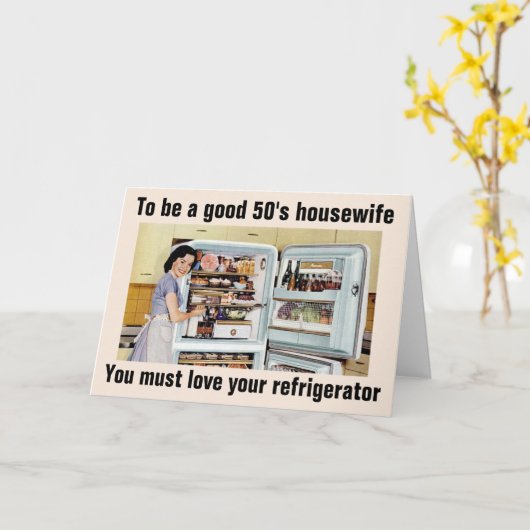 皮肉おもしろいレトロ1950s主婦カード カード (黄色い花)