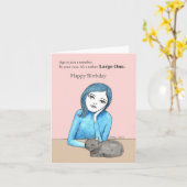 皮肉おもしろい猫好きビッグ30, 40, 50，誕生日 カード (黄色い花)