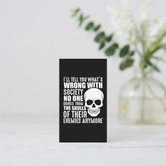 皮肉おもしろい的で間違った社会スカル敵の血 名刺 (スタンド正面)