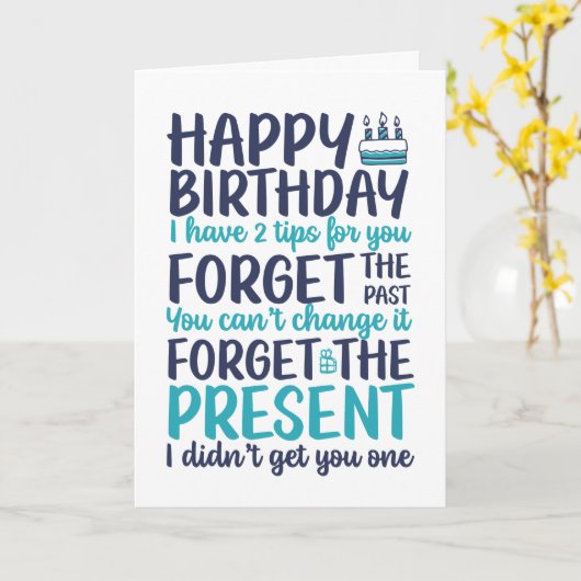 皮肉おもしろい的なプ忘れン現在誕生日 カード (黄色い花)