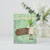 皮肉おもしろい的な変更されたアートヴィンテージ誕生日女の子 ポストカード (スタンド正面)