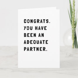 皮肉おもしろい的な白黒文字グリーティングカード カード