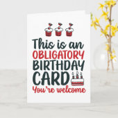 皮肉おもしろい的な義務誕生日 カード (黄色い花)