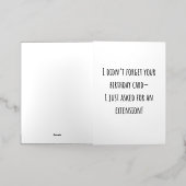 皮肉おもしろい的な誕生日カード 箔グリーティングカード (外側レイダウン)