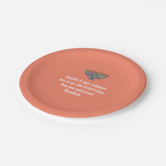 皮肉おもしろい的ハヌカーハヌカー（ユダヤ教の祭り）携帯電話引用文 ペーパープレート (アングル)