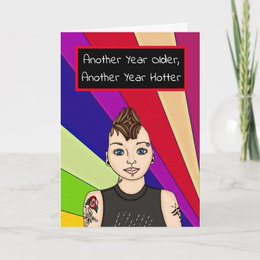 皮肉おもしろい芸術ポップ・アートの誕生日 カード (正面)