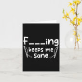 皮肉おもしろい魚釣りメ保サイン カード (黄色い花)