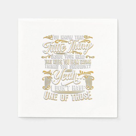 皮肉おもしろい、皮肉なユーモア、ノベルティの皮肉T- スタンダードカクテルナプキン (正面)