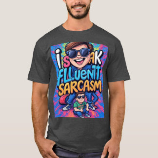 皮肉が流暢に話せる家族 Tシャツ