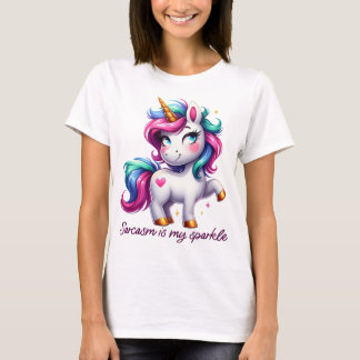 皮肉が私のスパークル かわいいユニコーン Tシャツ