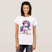 皮肉が私のスパークル かわいいユニコーン Tシャツ (正面フル)