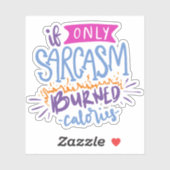 皮肉だけもし焼いたカロリー | かわいい引用文 シール (シート)