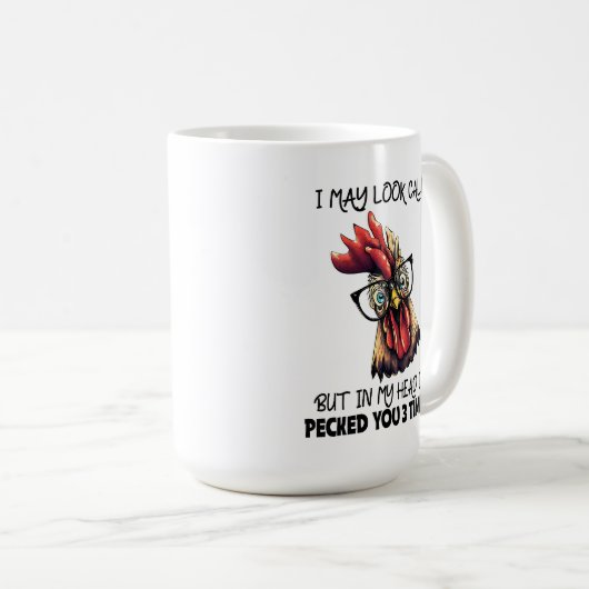 皮肉っぽく言うと落ち着いたように見えるかもおもしろいしれない コーヒーマグカップ (正面右)