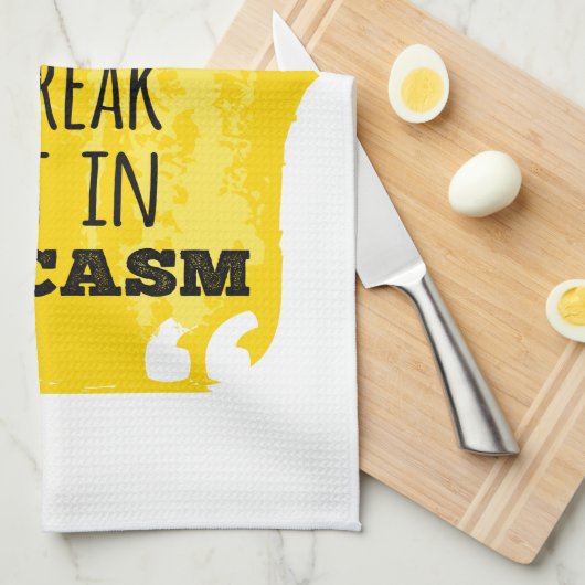 皮肉で分かる愚行アレルギーだ キッチンタオル (四つ折り)