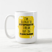 皮肉で分かる愚行アレルギーだ コーヒーマグカップ (左)