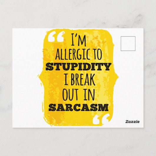 皮肉で分かる愚行アレルギーだ ポストカード (裏面)