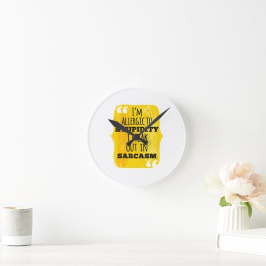 皮肉で分かる愚行アレルギーだ ラウンド壁時計 (ホーム)