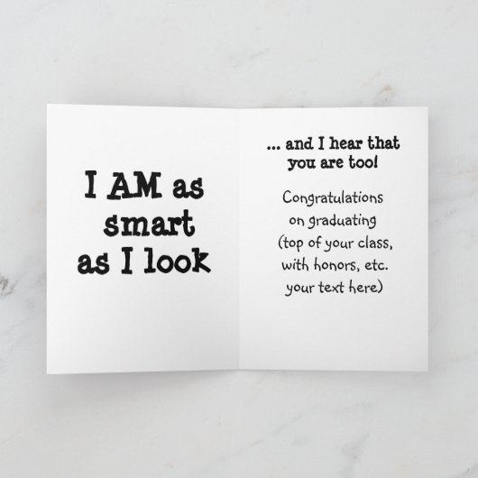 皮肉で及びおもしろいなラクダの写真の卒業カード カード (内部)