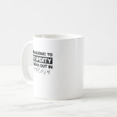 皮肉で頭が鈍いのにアレルギーだ コーヒーマグカップ (正面左)