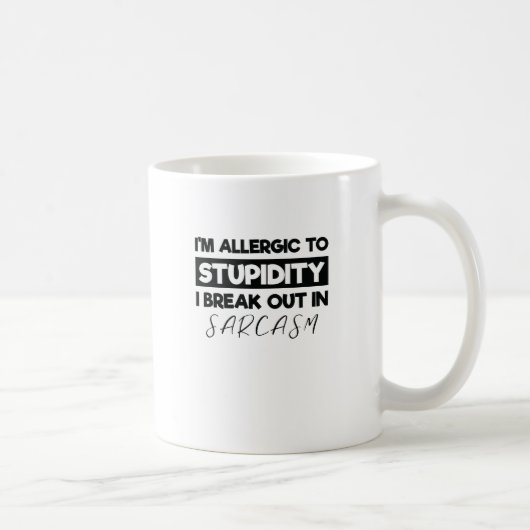 皮肉で頭が鈍いのにアレルギーだ コーヒーマグカップ (右)