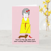 皮肉なおもしろいオーバーザヒルクラビー誕生日 カード (黄色い花)